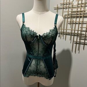 Luxurious Teal Lace Bustier